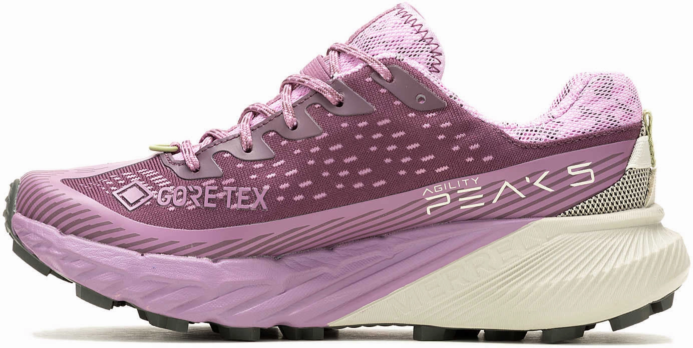 Merrell Agility Peak 5 GORE-TEX Womens Trail Running Shoes - Purple running in a tundra area shoes