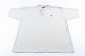 Urban Comfort OversizedSilhouette Mickey Inc Embroidered Mickey Mouse Henley T-Shirt