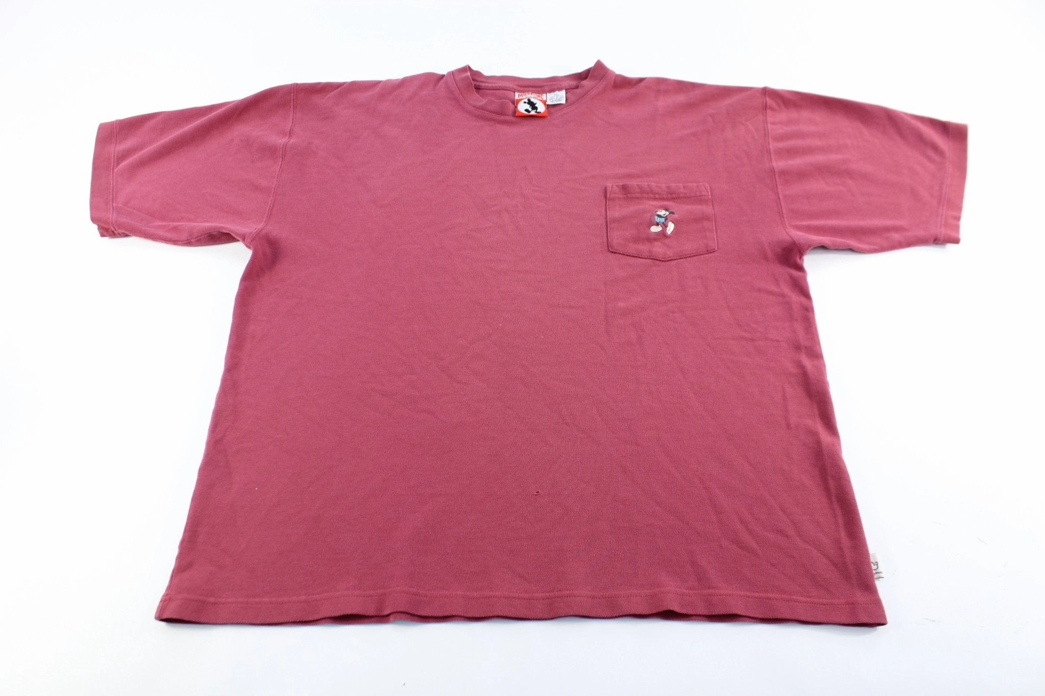 Mickey Inc Embroidered Mickey Mouse T-Shirt Garment Dyed Finish