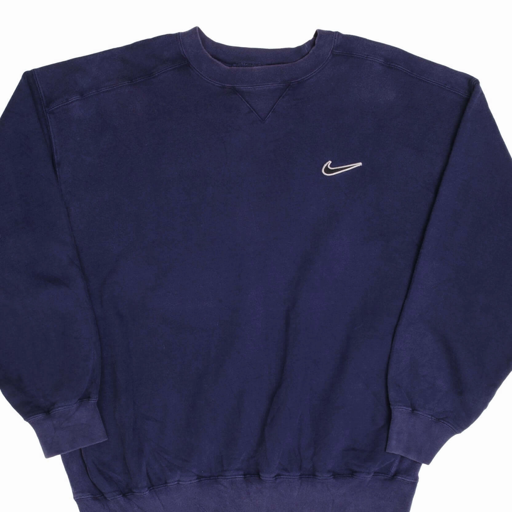 VINTAGE NIKE SWOOSH BLUE HEAVYWEIGHT SWEATSHIRT 1990S SIZE LARGE Anti fungal