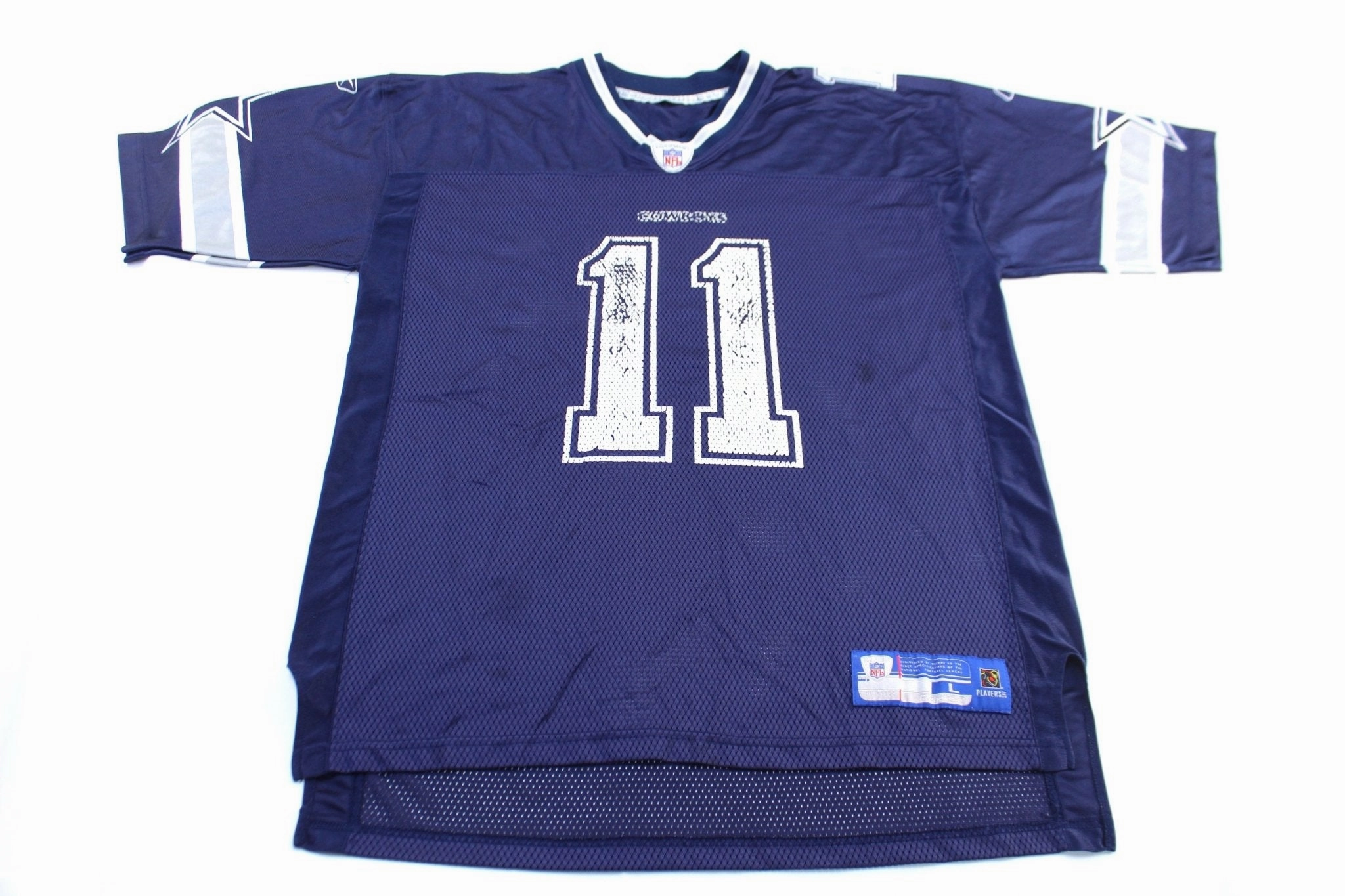 Chill Fit Zero Distraction Tagging Reebok Logo Dallas Cowboys Drew Bledsoe Football Jersey
