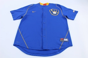 Milwaukee Brewers Ryan Braun Embroidered Nike Baseball Jersey High Collar Design High Stretch Recovery