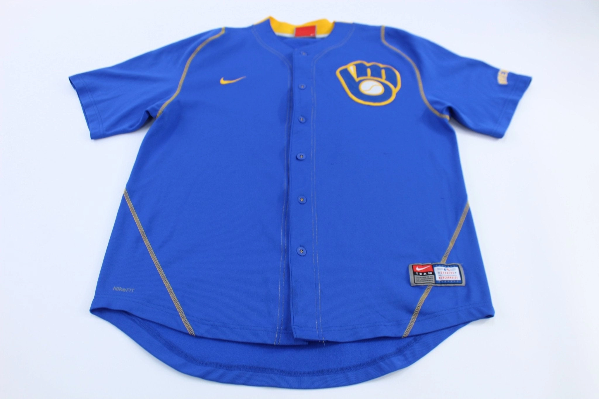 Milwaukee Brewers Ryan Braun Embroidered Nike Baseball Jersey High Collar Design High Stretch Recovery