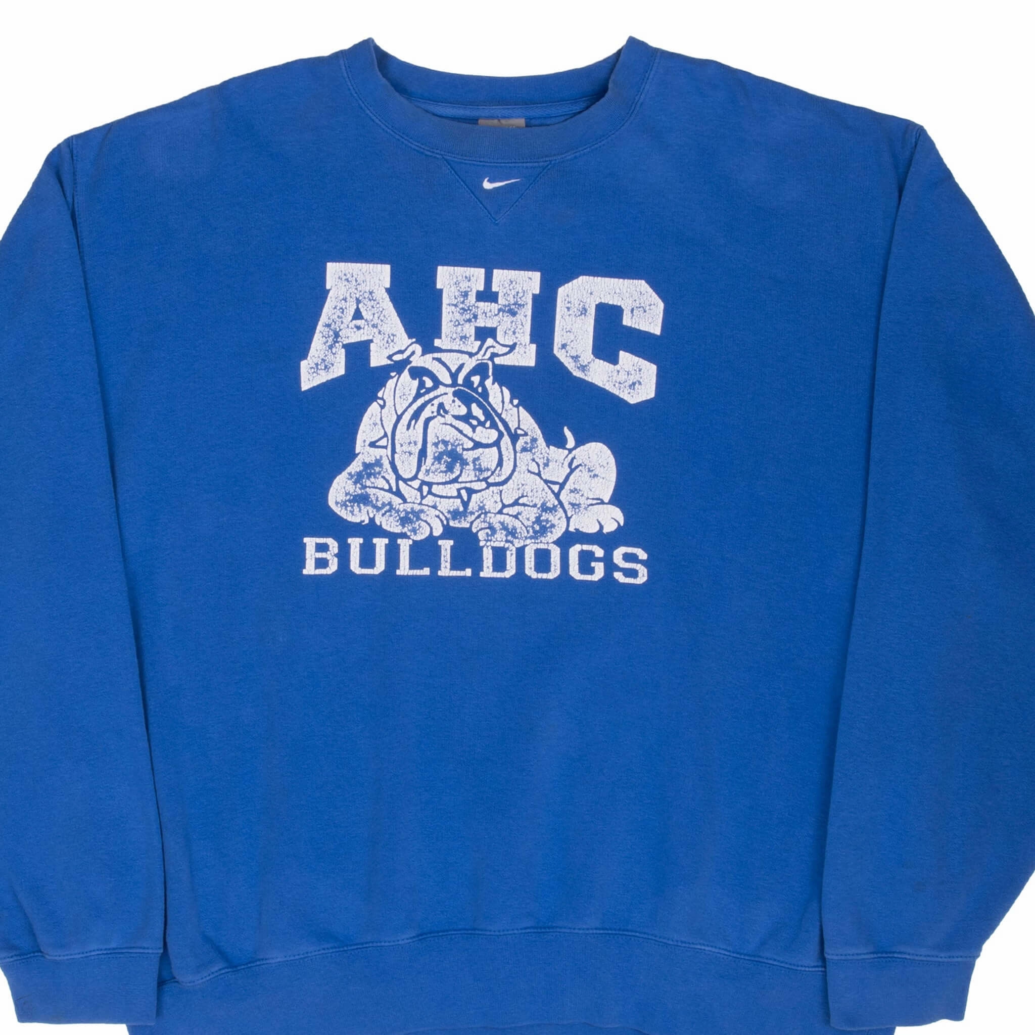 VINTAGE NIKE NCAA ALLAN HANCOCK COLLEGE AHC BULLDOGS BLUE SWEATSHIRT 2000S XL product sock comfort Tall