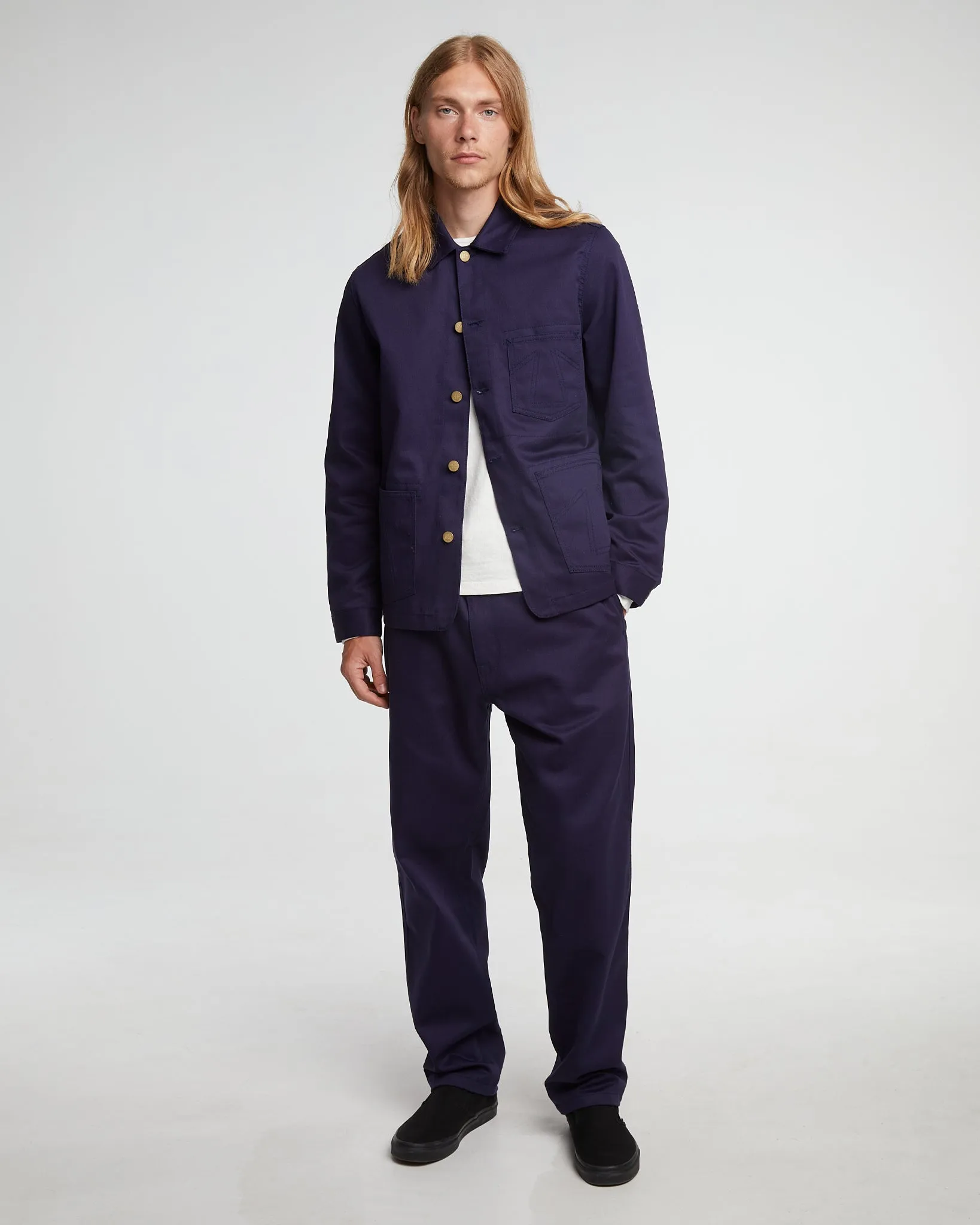 Service Chino Garage Cotton Navy Flexible Performance Wear