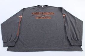 OversizedSilhouette Daily Style Trend Harley Davidson Motorcycles Bozeman, Montana Striped LS T-Shirt