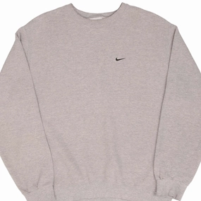 product luxury indulgence VINTAGE NIKE CLASSIC SWOOSH GRAY SWEATSHIRT 2000S SIZE MEDIUM