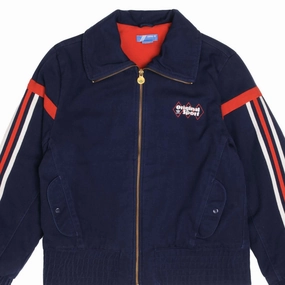 VINTAGE ADIDAS ORIGINAL SPORT WOMENS JACKET SIZE LARGE 1980s Noise Free Movement Zip Front