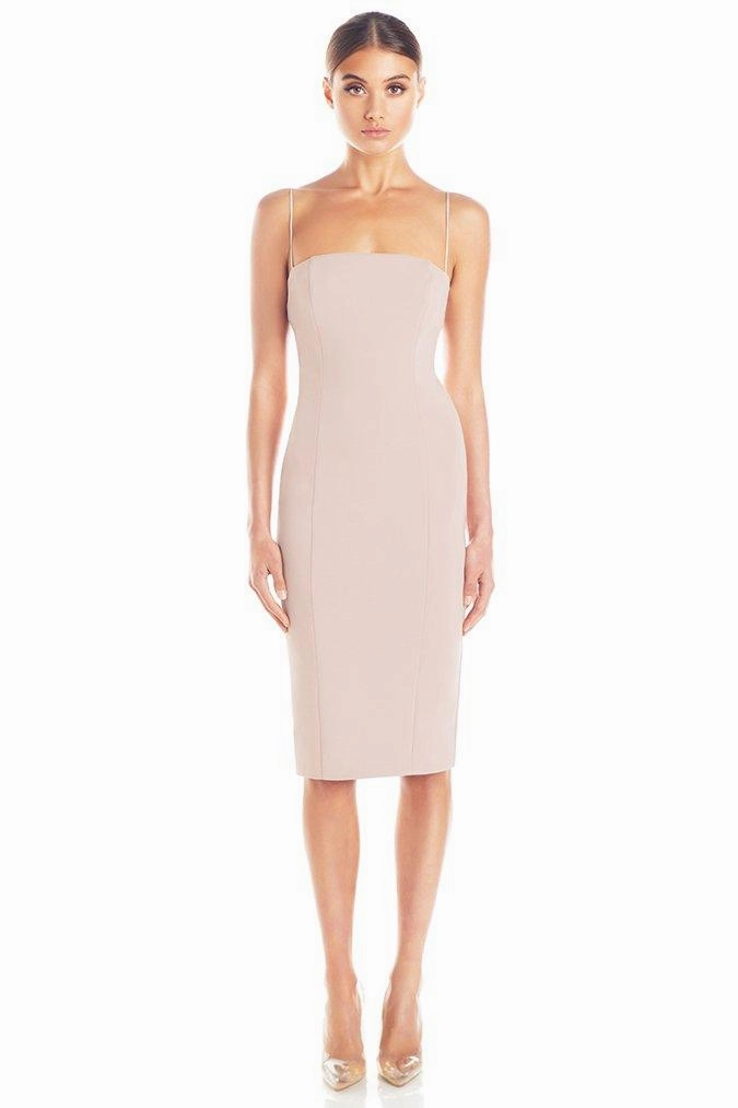 Misha Collection Sophie Dress - Nude Flattering Silhouette Saturated Hue