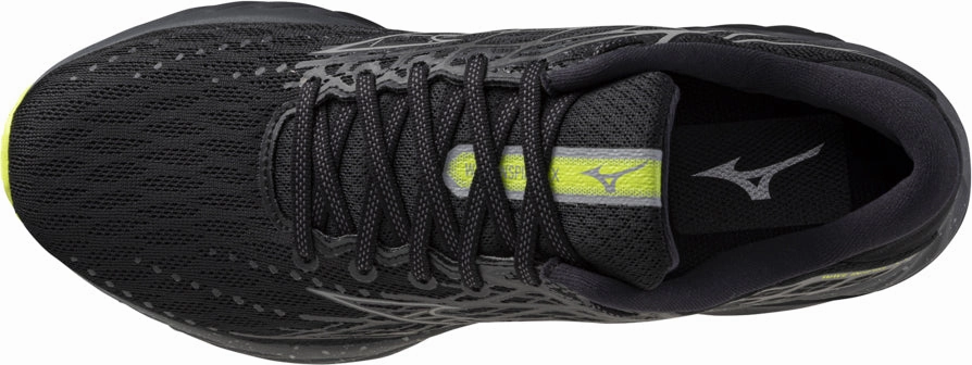 Flexible Footwear Vertical Groove Flex Mizuno Wave Inspire 20 Running Shoes - Black