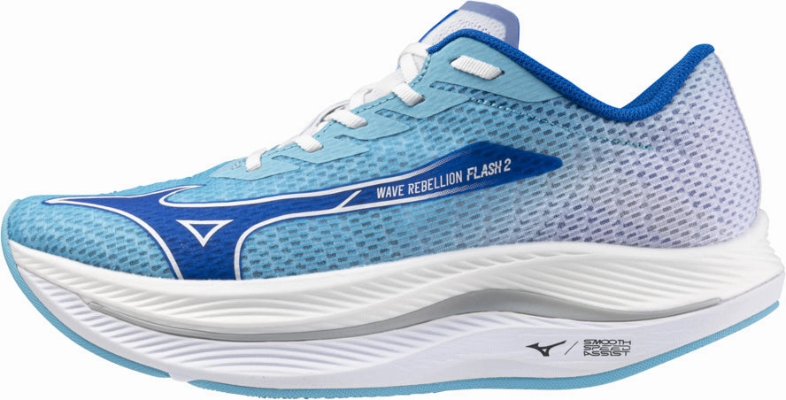 Mizuno Wave Rebellion Flash 2 Mens Running Shoes - Blue breathable - straps