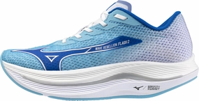 Mizuno Wave Rebellion Flash 2 Mens Running Shoes - Blue breathable - straps
