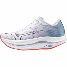 Tuned Vertical Flex Energy Capture Outsole Mizuno Wave Rebellion Flash 2 Womens Running Shoes - White