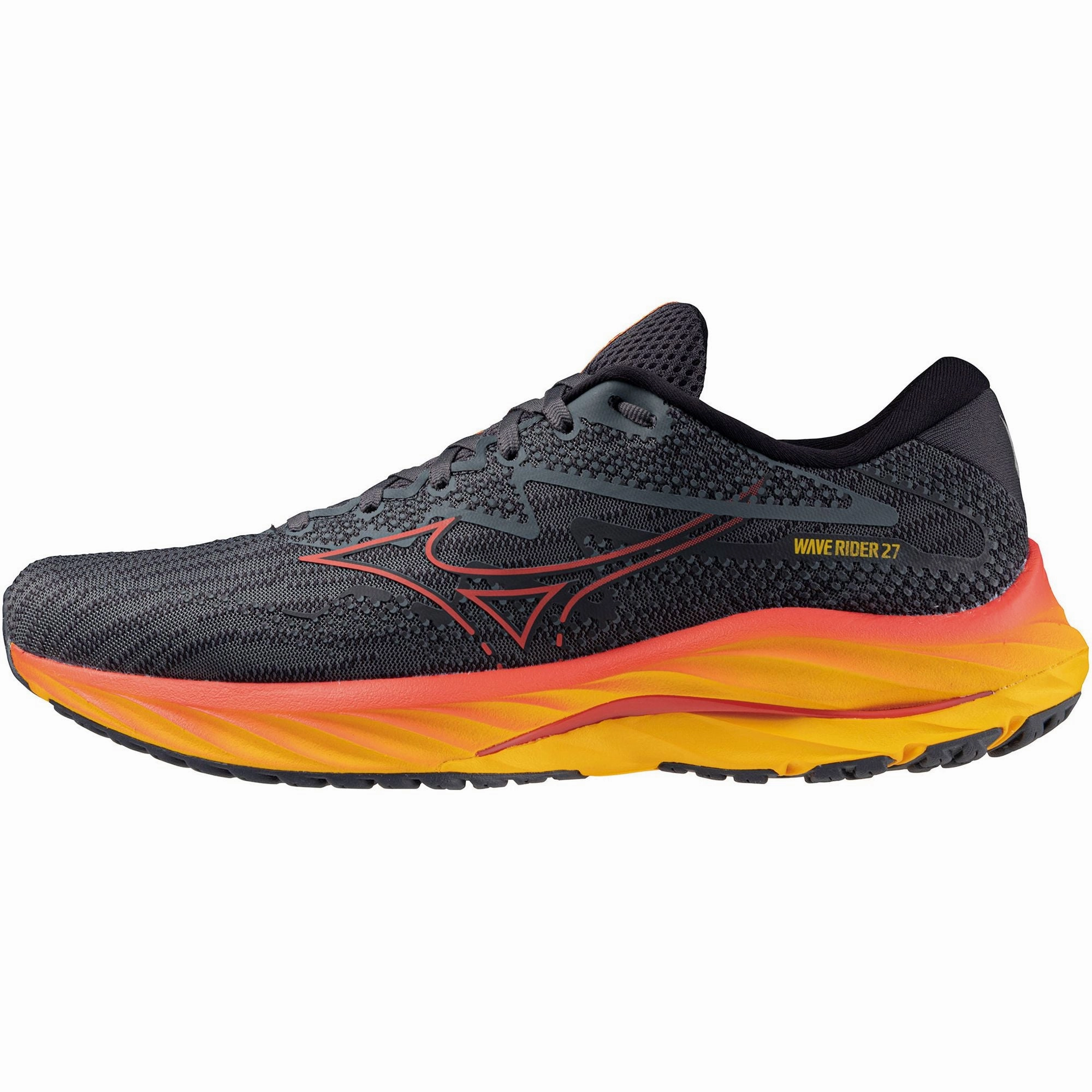 Mizuno Wave Rider 27 Mens Running Shoes - Grey Abrasion Guard sprint running shoes