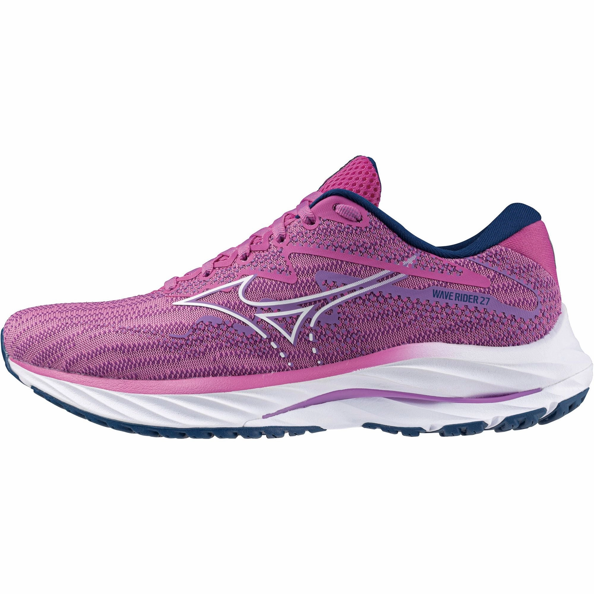 Mizuno Wave Rider 27 Womens Running Shoes - Pink calf - high running shoes Stability Plates