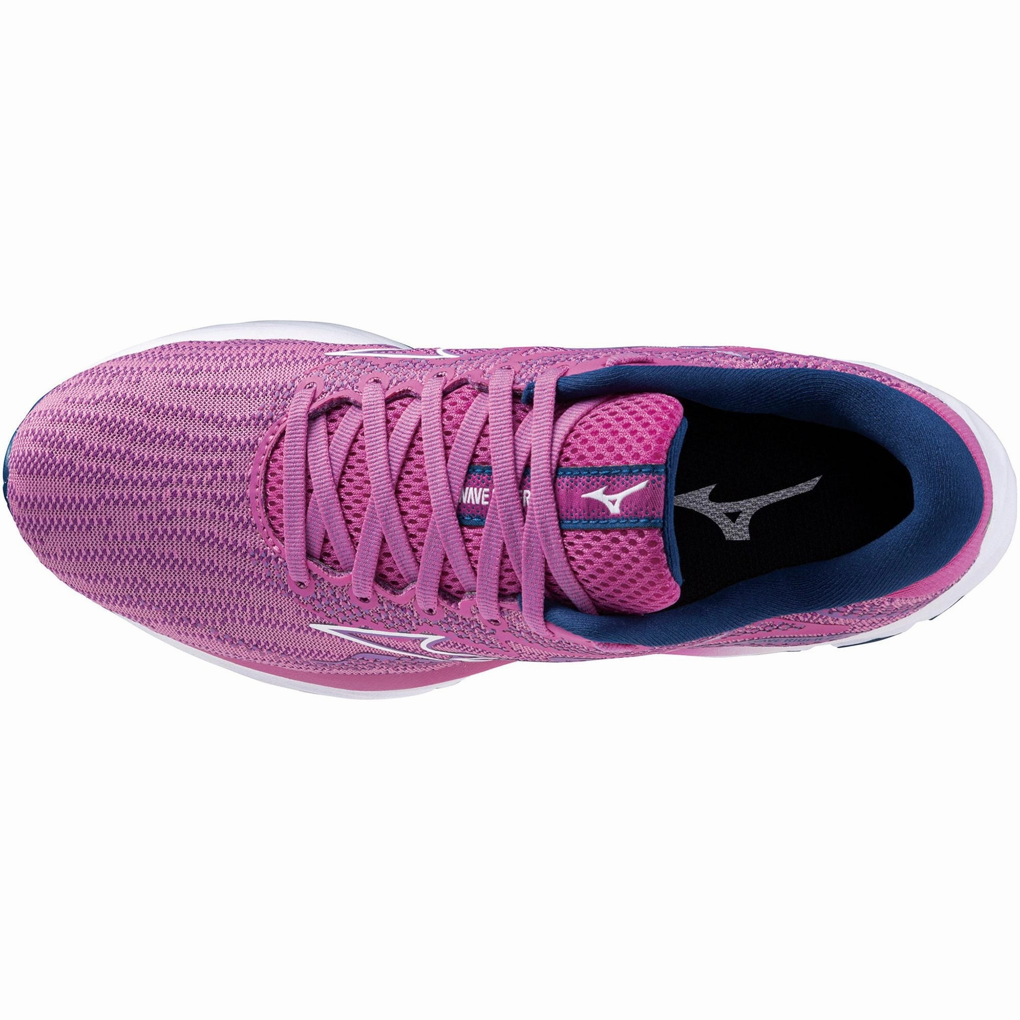 Mizuno Wave Rider 27 Womens Running Shoes - Pink Sock Like Ankle Fit adjustable - strap - feature shoes