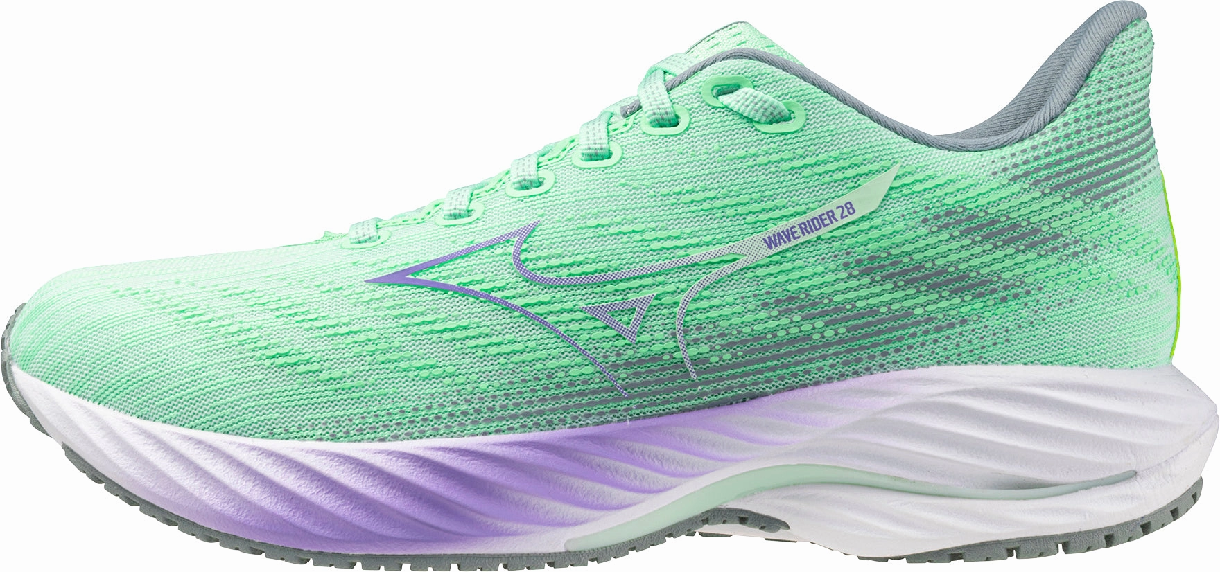 Mizuno Wave Rider 28 Womens Running Shoes - Green Compression Web responsive running shoes