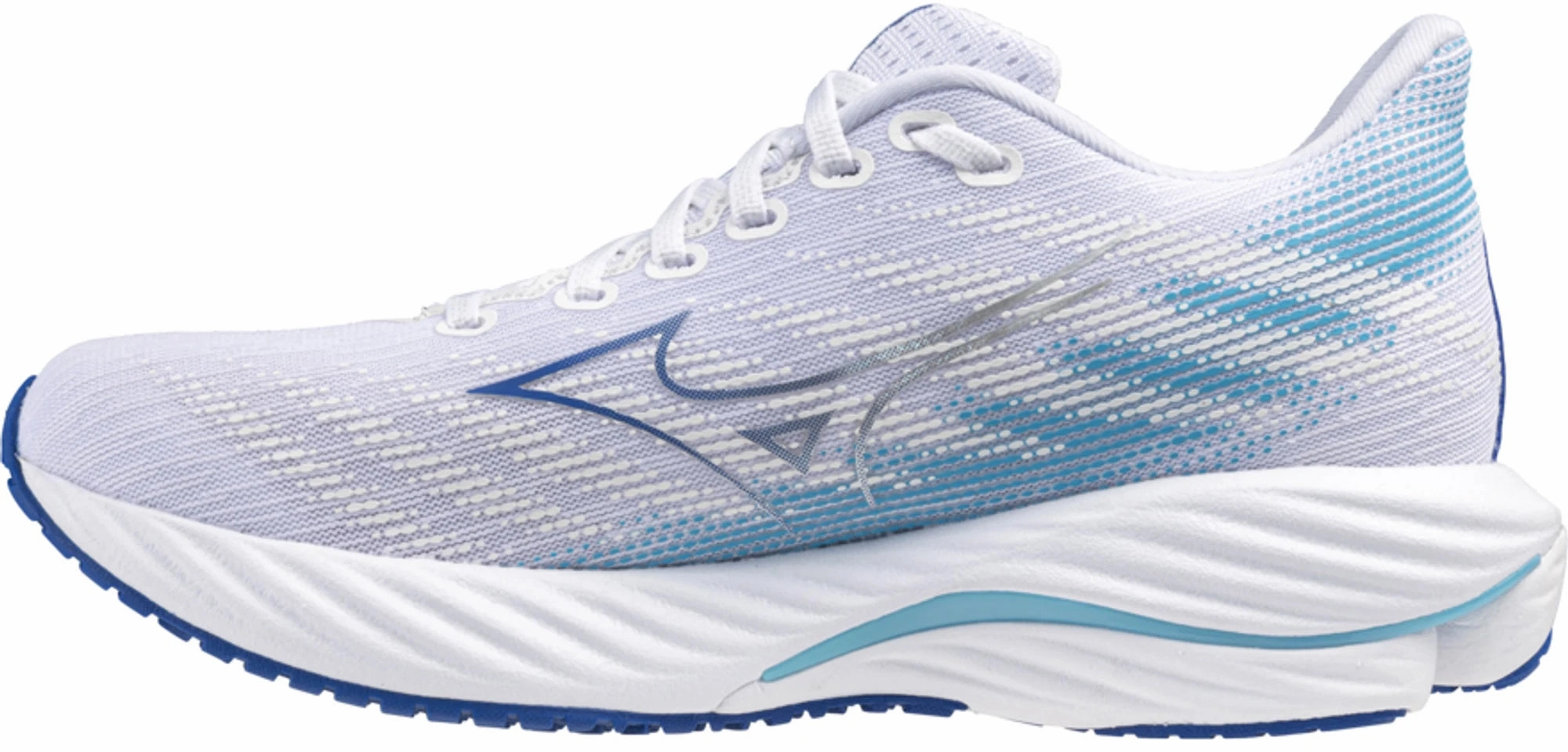 Cushioned Heel Counter Mizuno Wave Rider 28 Womens Running Shoes - White
