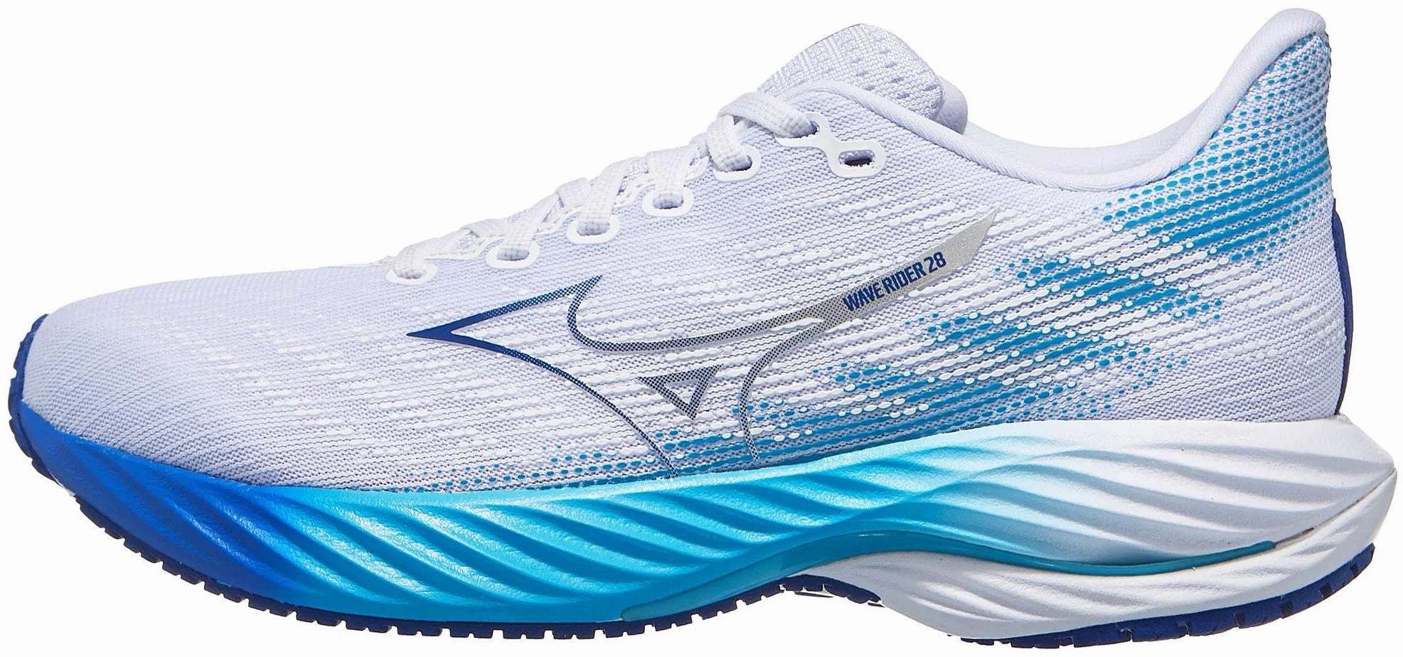 heavy - weight sole shoes Multi Directional Tread Mizuno Wave Rider 28 Womens Running Shoes - White