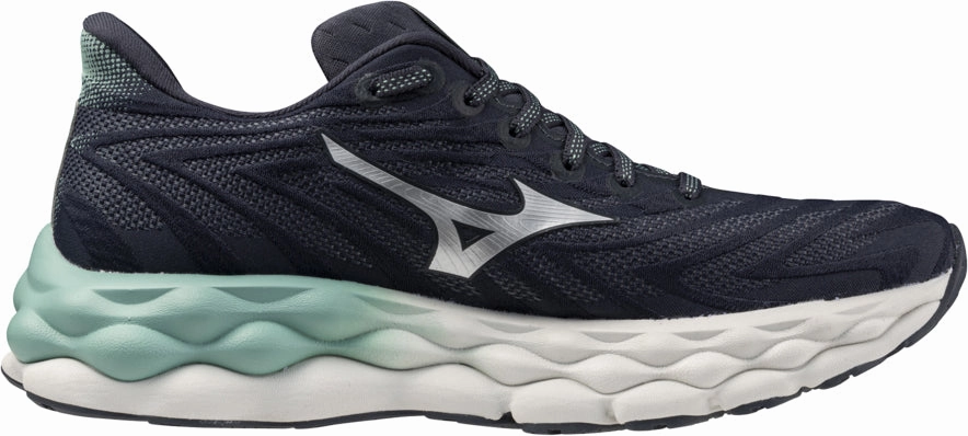 Flexible Grooves Neutral Stance Platform Mizuno Wave Sky 8 Womens Running Shoes - Grey