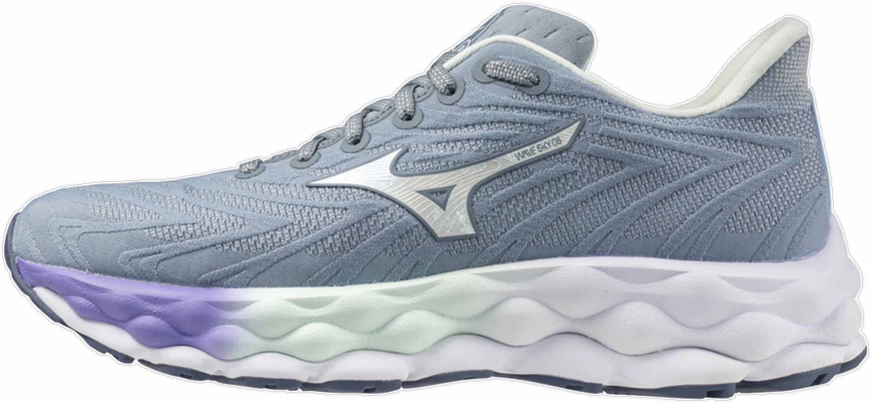 Compact Size Bounce Response Engine Mizuno Wave Sky 8 Womens Running Shoes - Grey