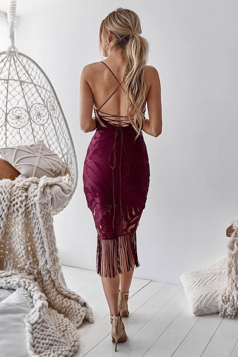 Modern Waist Design Khaleesi Dress - Mulberry