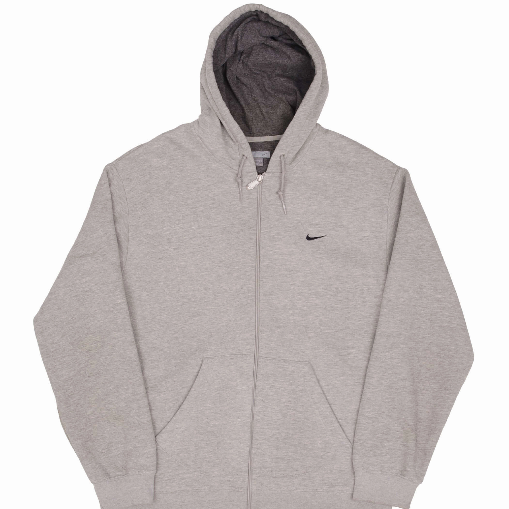 Versatile Design VINTAGE NIKE CLASSIC SWOOSH GRAY FULL ZIP HOODIE SWEATSHIRT 2000S SIZE LARGE
