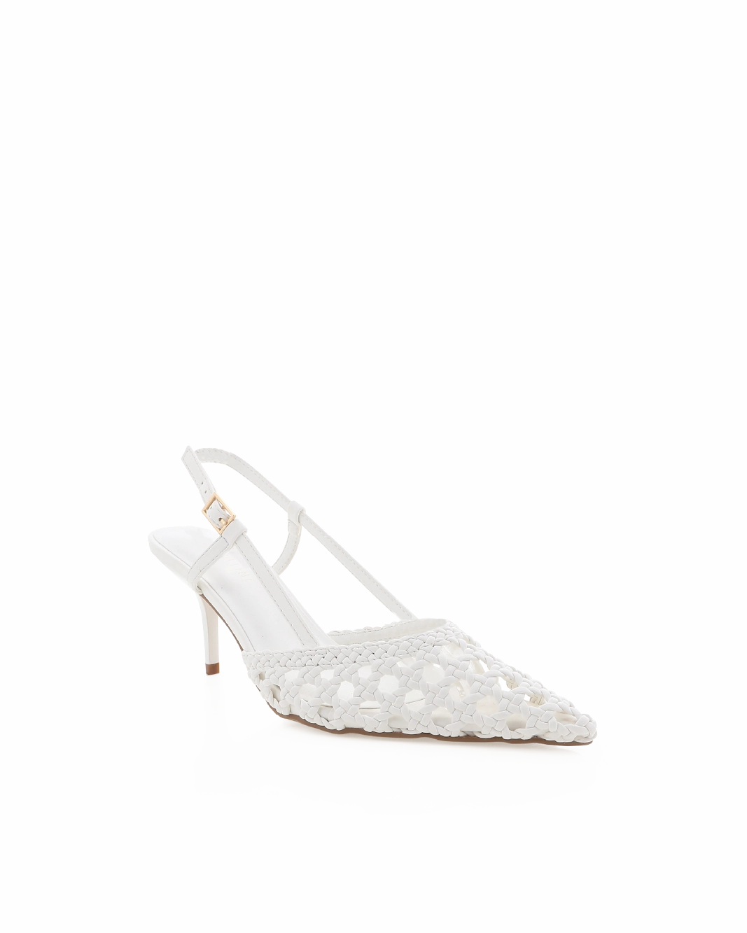 LUMMI - WHITE Tapered Heel Stacked Heel