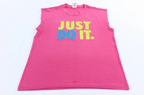 1989 Nike Just Do It Nashville, Tennessee Pink Tank Top Relaxed Performance No Resistance