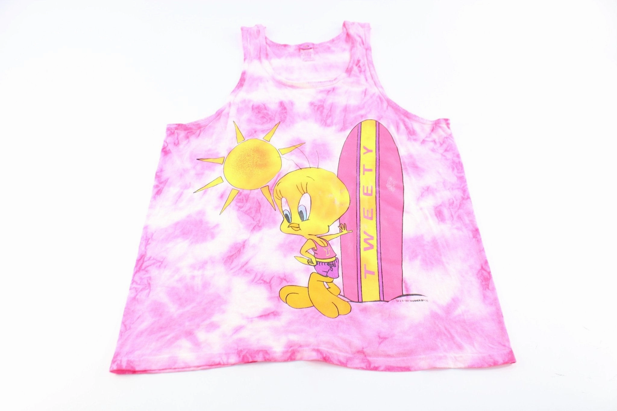 Quick Dry Technology 1996 Looney Tunes Tweety Tie-Dye Tank Top