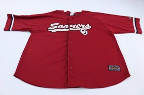 University of Oklahoma Sooners Embroidered Playmaker Baseball Jersey Thermal Regulation System Smooth Texture