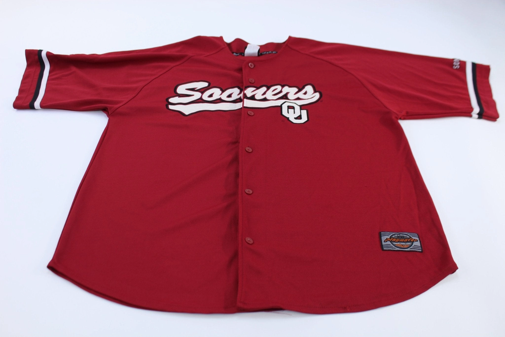 University of Oklahoma Sooners Embroidered Playmaker Baseball Jersey Thermal Regulation System Smooth Texture