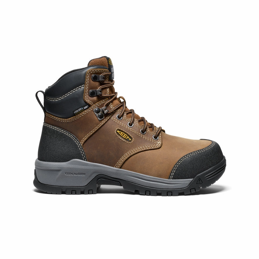 Women's Evanston 6" Waterproof Boot INT MET (Carbon Toe)  |  Bison/Black Gusseted Tongue Slip Resistant Grip