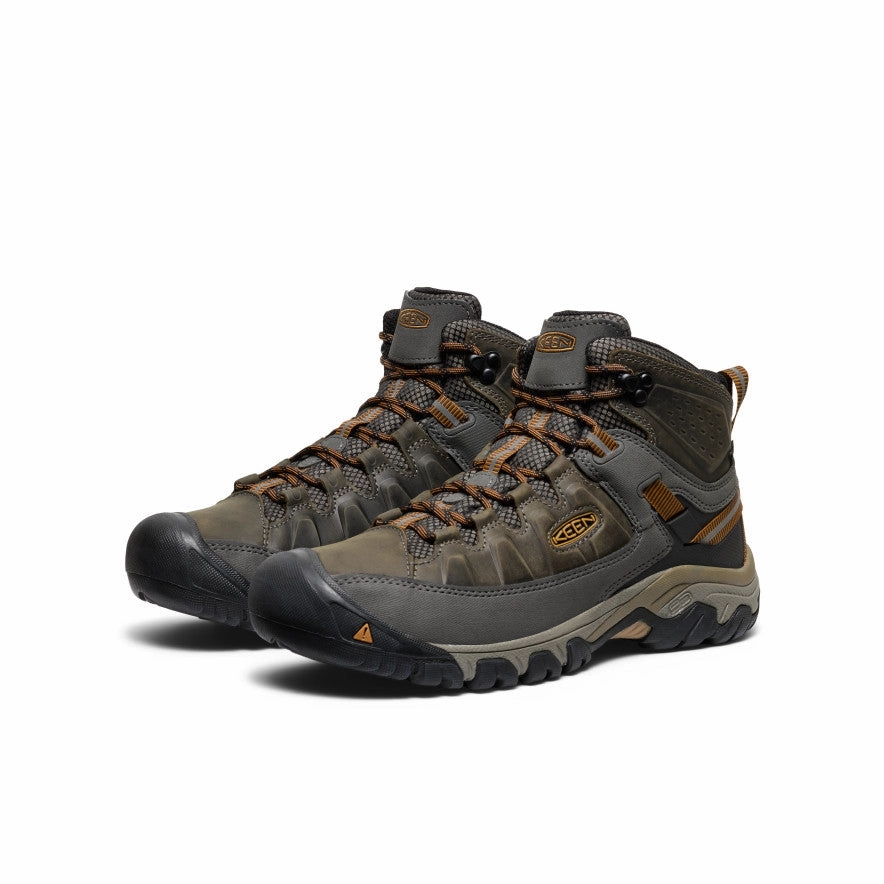 Quick Drying Padded Tongue Men's Targhee III Waterproof Mid Wide  |  Black Olive/Golden Brown