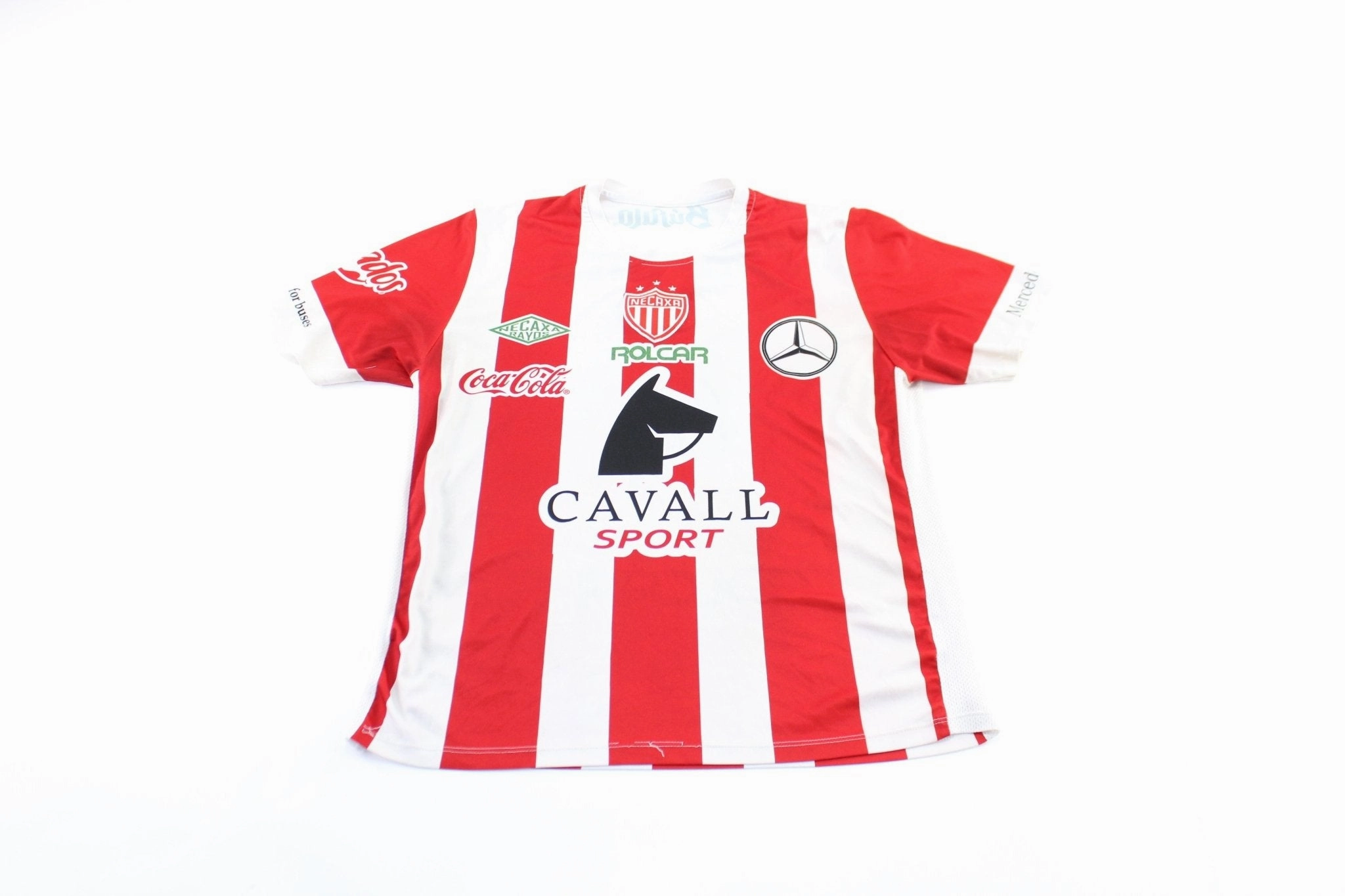 Necaxa Embroidered Patch Red & White Striped Soccer Jersey Thermal Insulation Layer