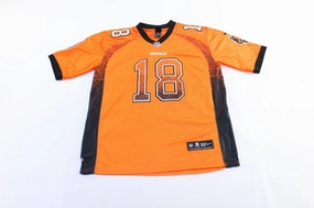 Nike Embroidered Logo Chicago Bears #18 Green Football Jersey Sporty Look