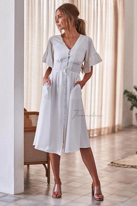 Stylish Line Nikki Dress - White