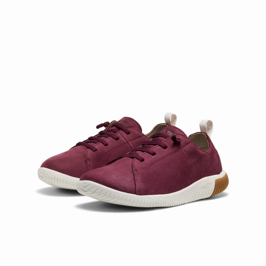 Hill Walk Big Kids' KNX Leather Sneaker  |  Fig/Star White