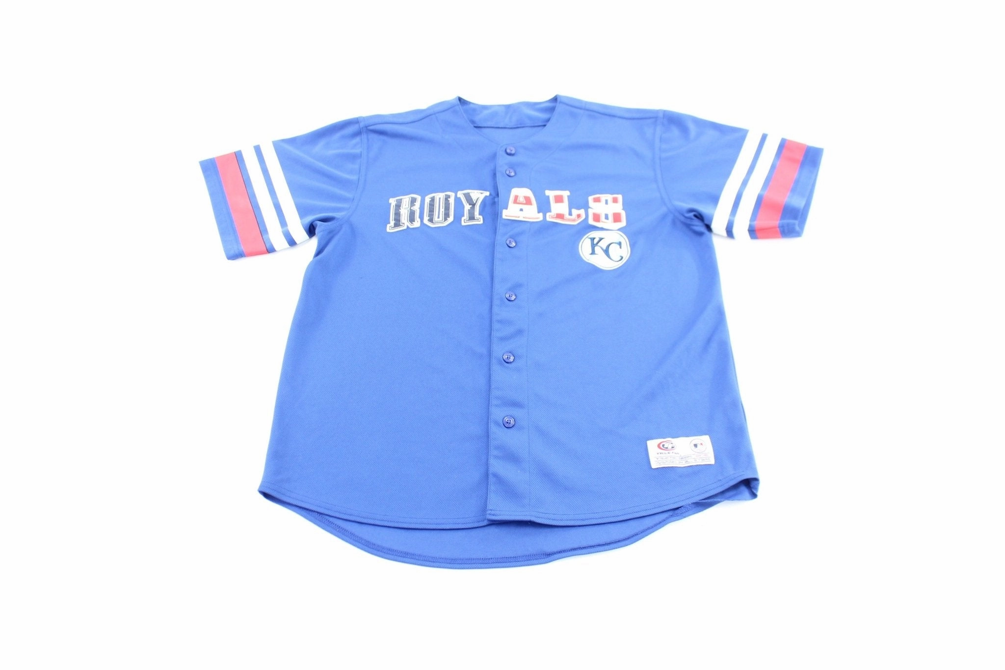 True Fan Logo Kansas City Royals Embroidered Football Jersey Casual Style