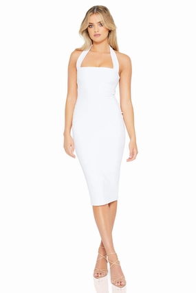 Soft Contour Classic Layer Nookie Boulevard Midi Dress - White