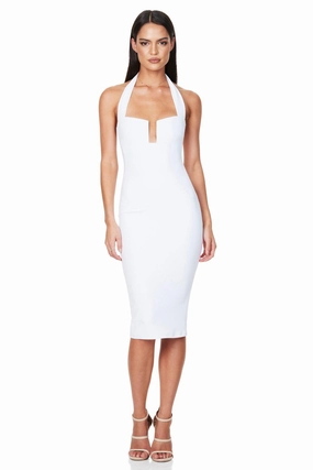 Feminine Comfort Luxe Fit Nookie Destiny Midi Dress - White