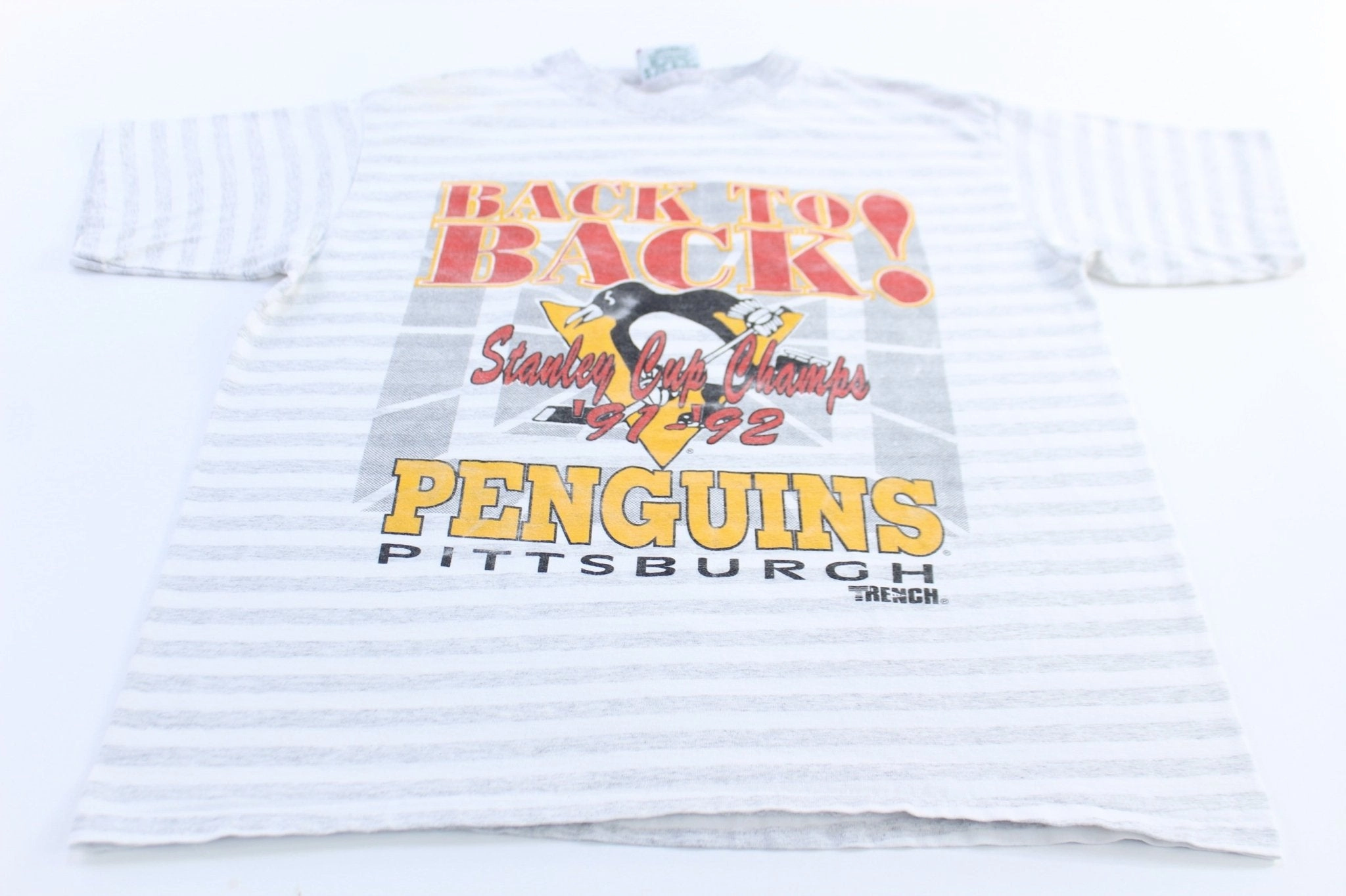 No Shrink Fabric TearResistant Fabric 1992 Pittsburgh Penguins Stanley Cup Champions Striped T-Shirt