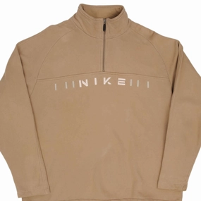 VINTAGE NIKE SPELL OUT QUARTER ZIP BEIGE SWEATSHIRT 1990S SIZE XL product social responsibility