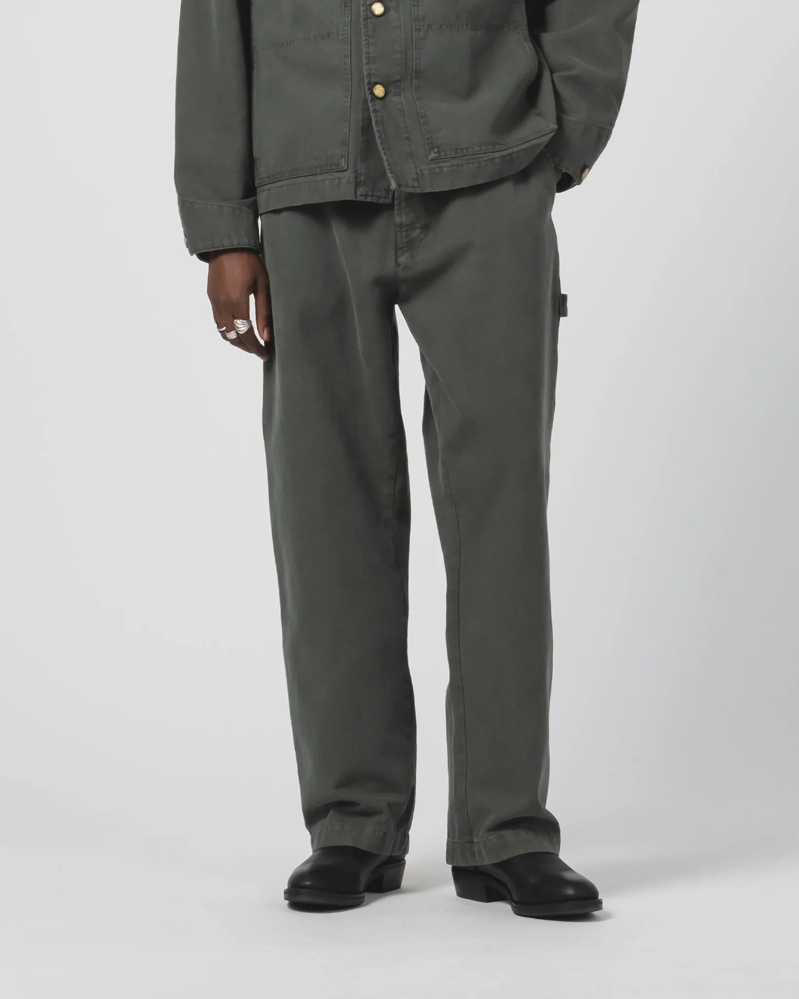 Oakland Chino Canvas Forest Green Durable Stitching EasyCareFabric