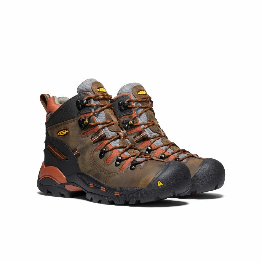 Reinforced toe Trail Specific Design Men's Pittsburgh 6" Waterproof Boot (Soft Toe)  |  Cascade Brown/Bombay Brown