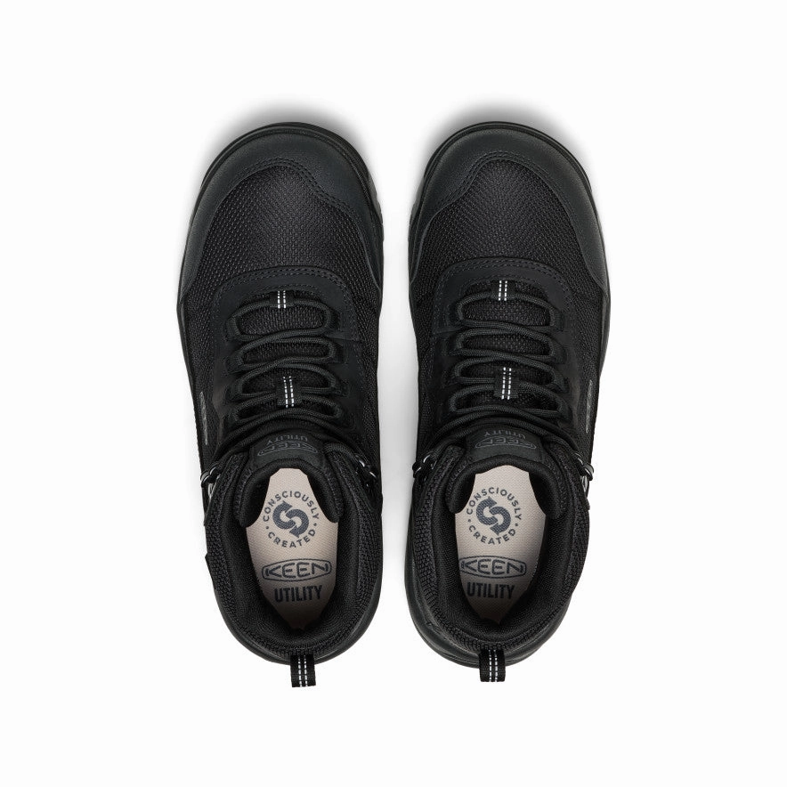 Men's Skokie Waterproof Work Boot (Soft Toe)  |  Black/Black Stable base Sporty