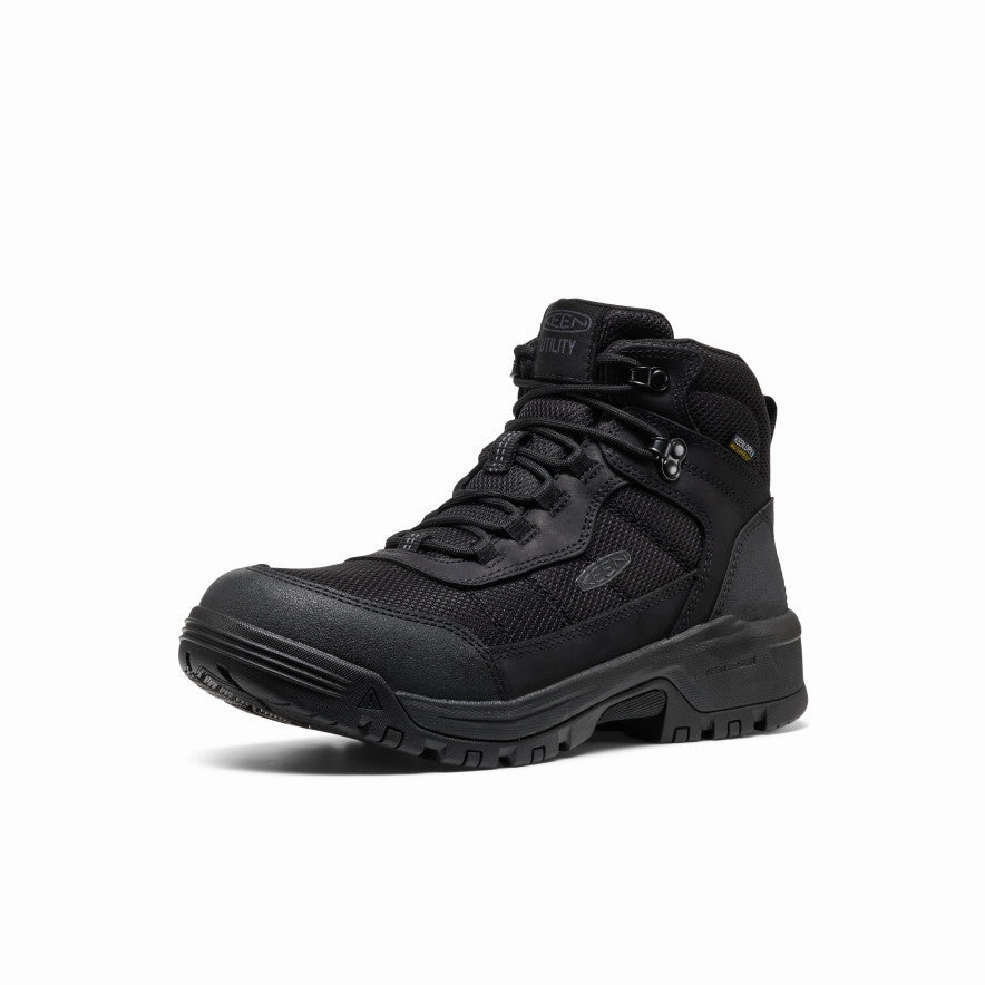 Men's Skokie Waterproof Work Boot (Soft Toe)  |  Black/Black Fitness