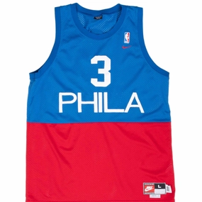 VINTAGE NBA PHILADELPHIA 76ERS IVERSON 1990S NIKE JERSEY LARGE Dynamic Performance Ultraviolet Protection Fabric