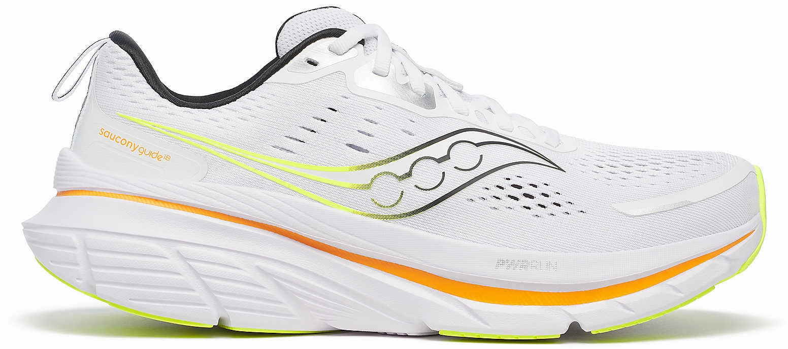 Saucony Guide 18 Mens Running Shoes - White Wear resistant Easy - to - Clean