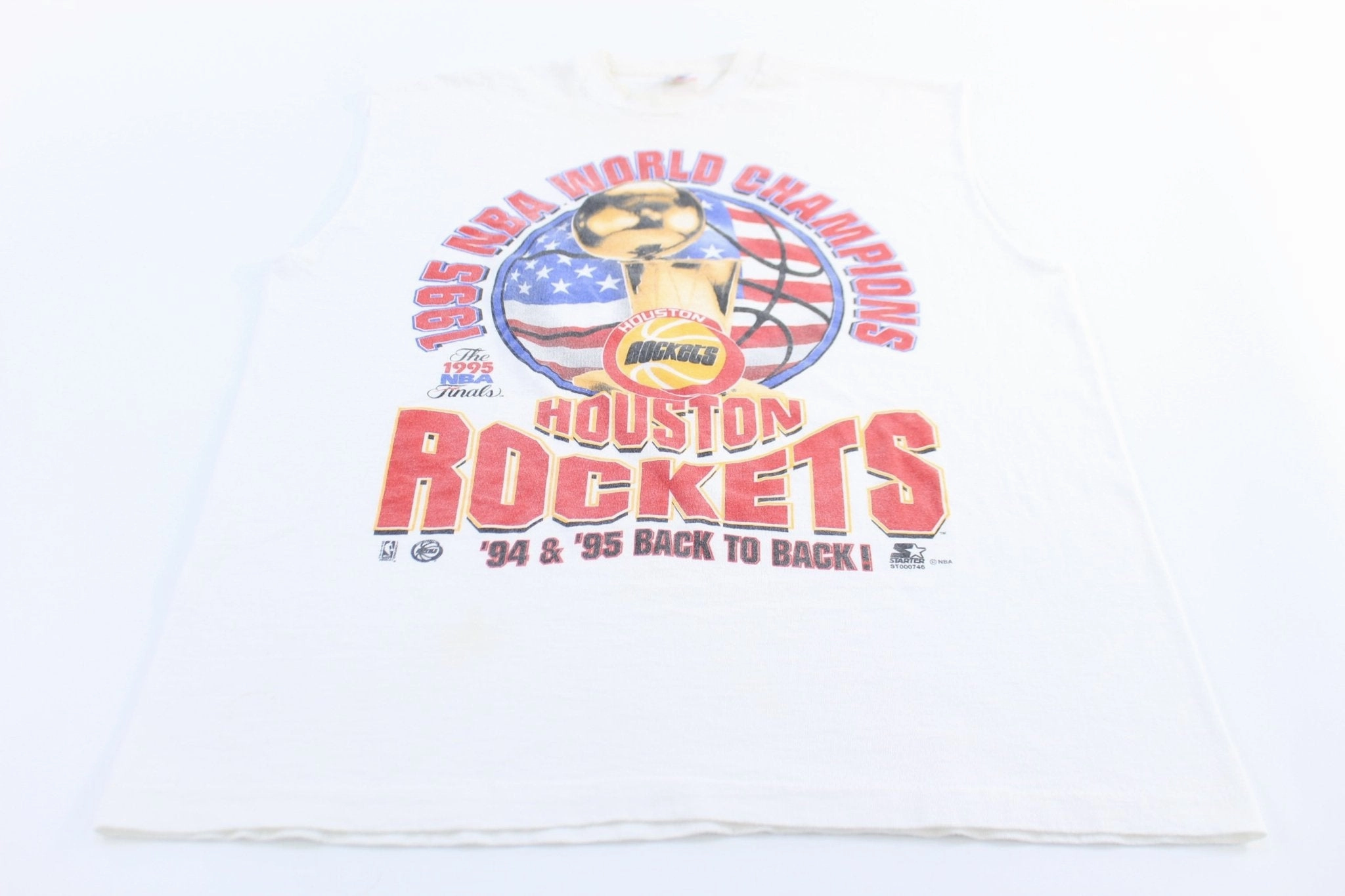 Reflective accents Quick Dry Technology 1995 Houston Rockets Basketball Back to Back Champions Tank Top